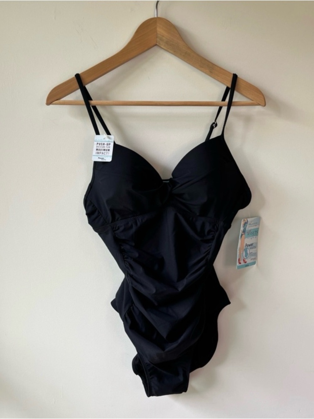 NWT SPANX Love Your Assets Body Shaping Black One-Piece Swimsuit - Size L